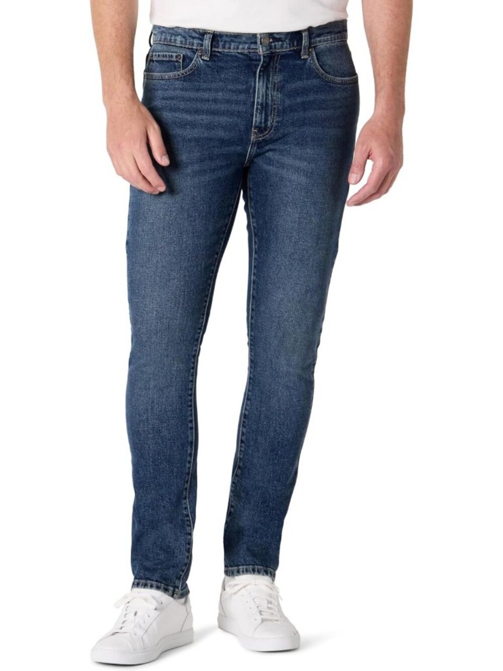 Men's Slim-Fit Tapered Leg Jeans, Vintage Midweight Denim, Low Stretch Style